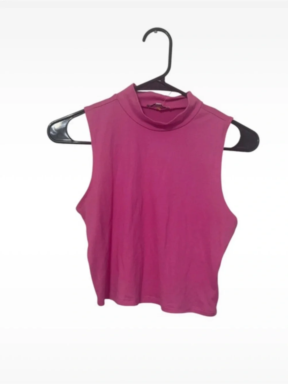 Fashion Nova Sleeveless Mock Neck Tank - Magenta